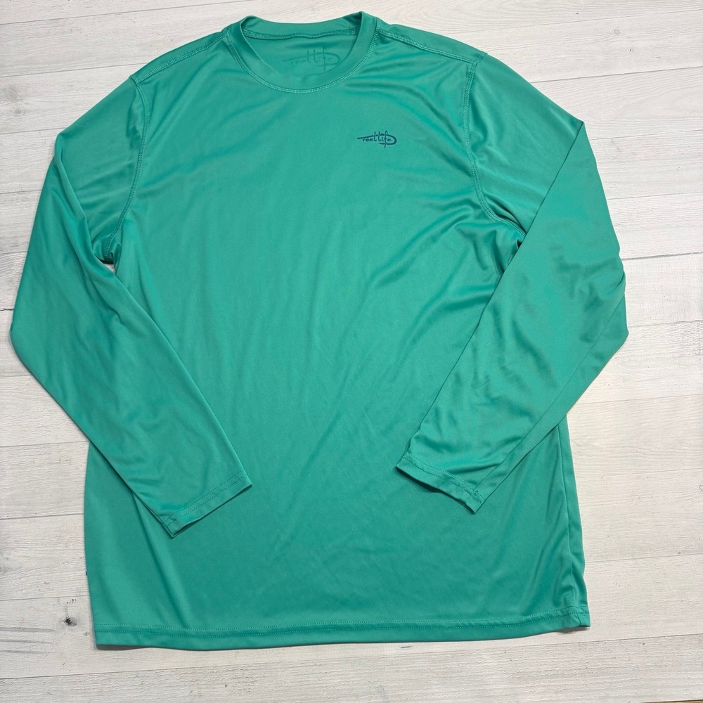 Reel Life Men's Large Sun Ray Defender Long Sleeve Fishing Shirt Green large